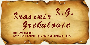 Krasimir Grekulović vizit kartica